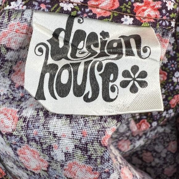 Design House Print 100% Cotton Smock Apron Front Pocket All Over Floral Print - Picture 7 of 8